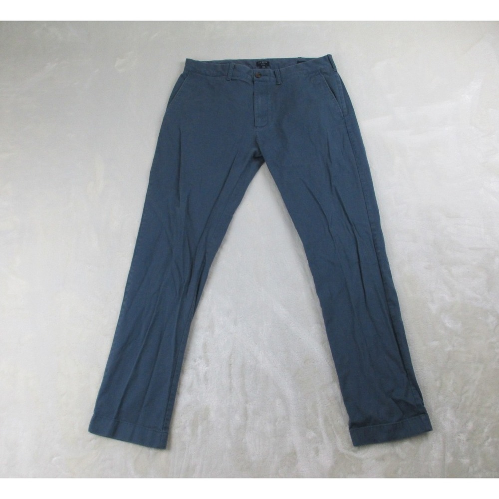 J.Crew Flex‎ Pants Mens 32 Blue Slim Chino Preppy Pockets Casual 32X32*